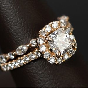 Beautiful A Jaffe engagement ring and wedding band